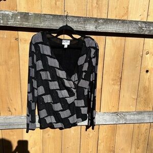 Joseph Ribkoff Black and Gray Blouse